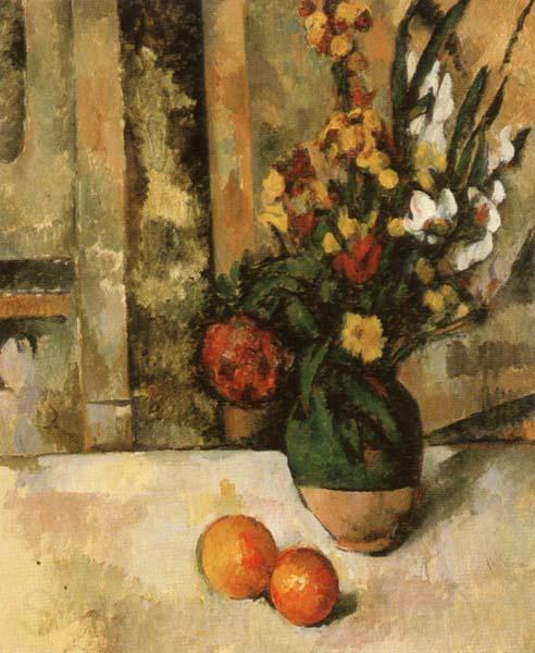 Paul Cezanne Vase a fleurs et pommes Norge oil painting art